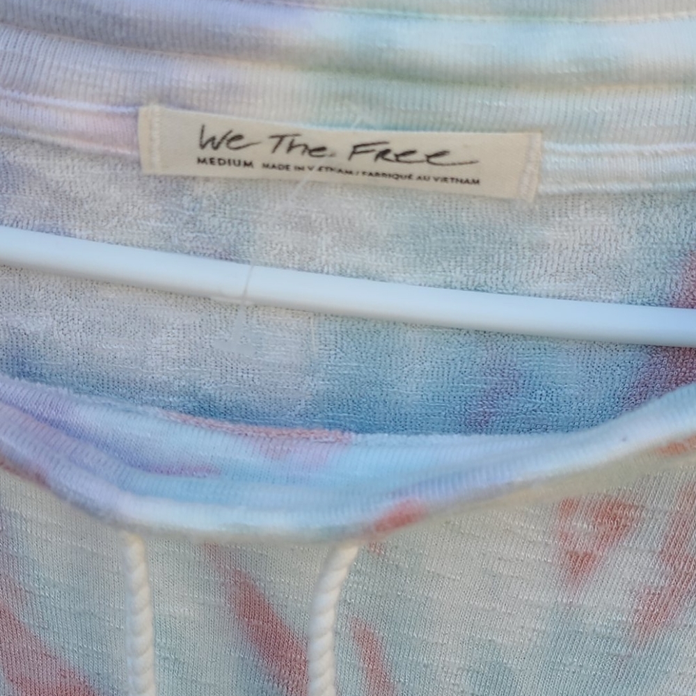 NWT Free People Ivory Combo Tie Dye Top - Picture 2 of 5